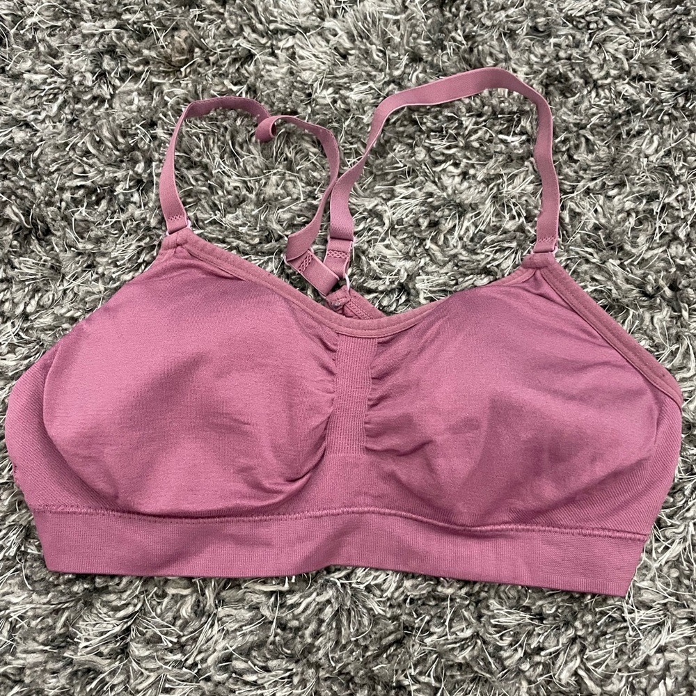 Dark pink medium support sports bra